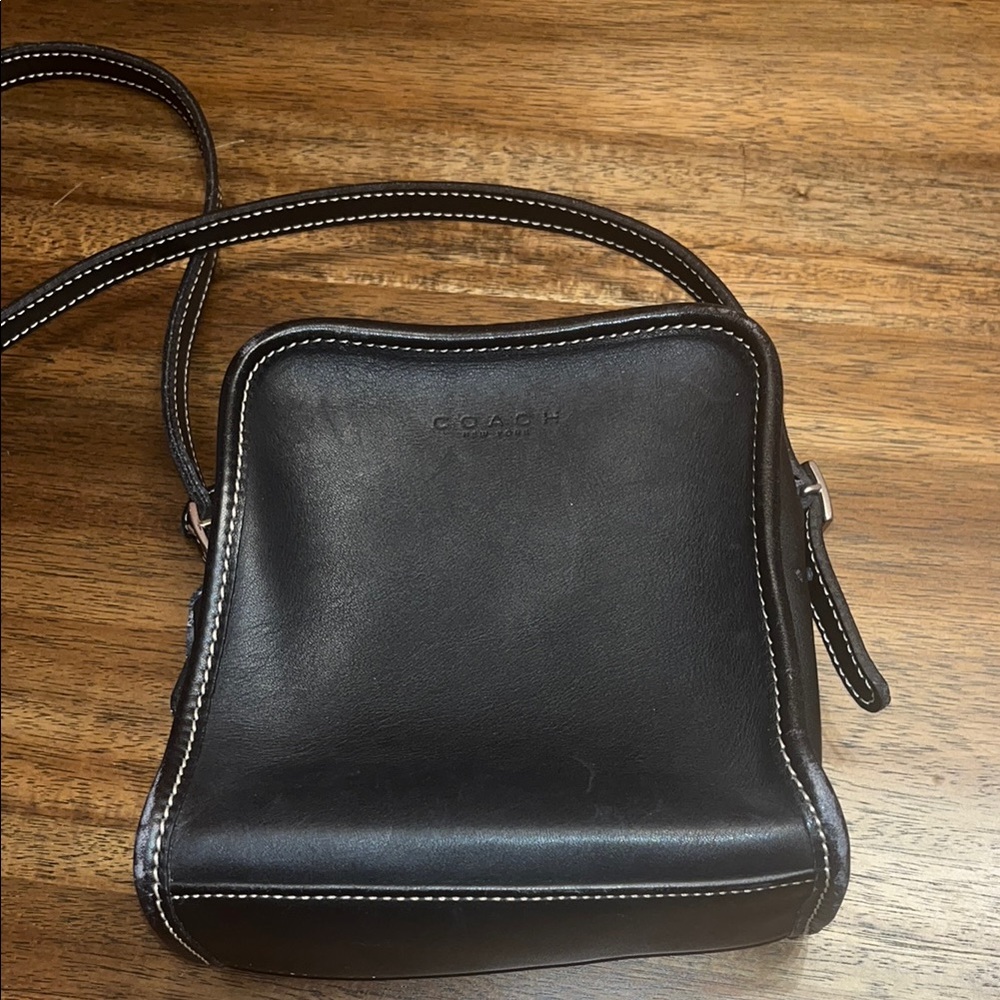 Vintage Coach Black Leather mini Bellini